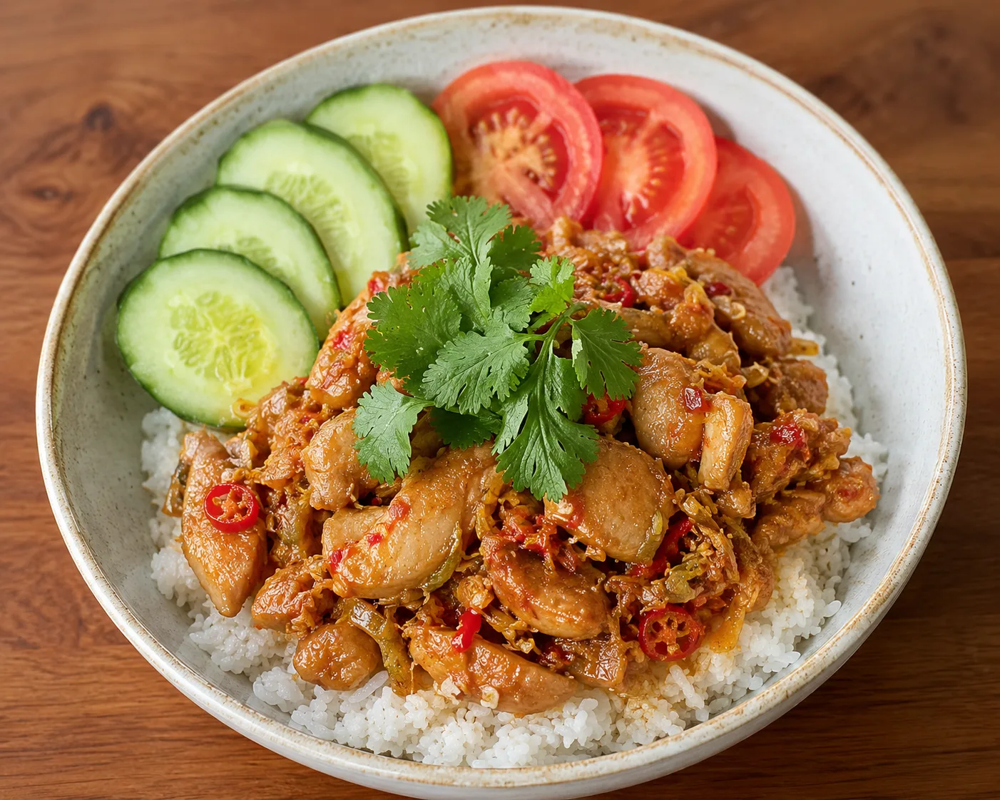 Gà xào sả ớt — Kip met citroengras en chili's